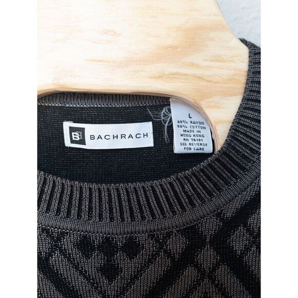 Vintage Bachrach Rayon‎ Blend Geometric Sweater Men’s Large - Picture 3 of 14